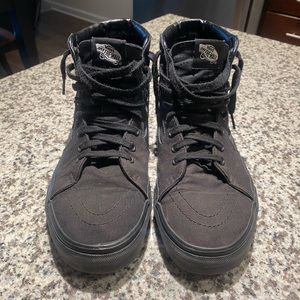 Vans. Sk8-Hi Canvas. Black/Black. Size: 9.5